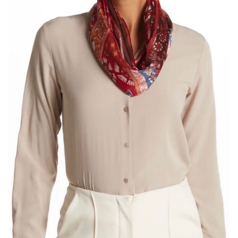 Vince Camuto Ladies Patchwork Printer Paisley Oblong Neck Scarf 72” L x 18” W